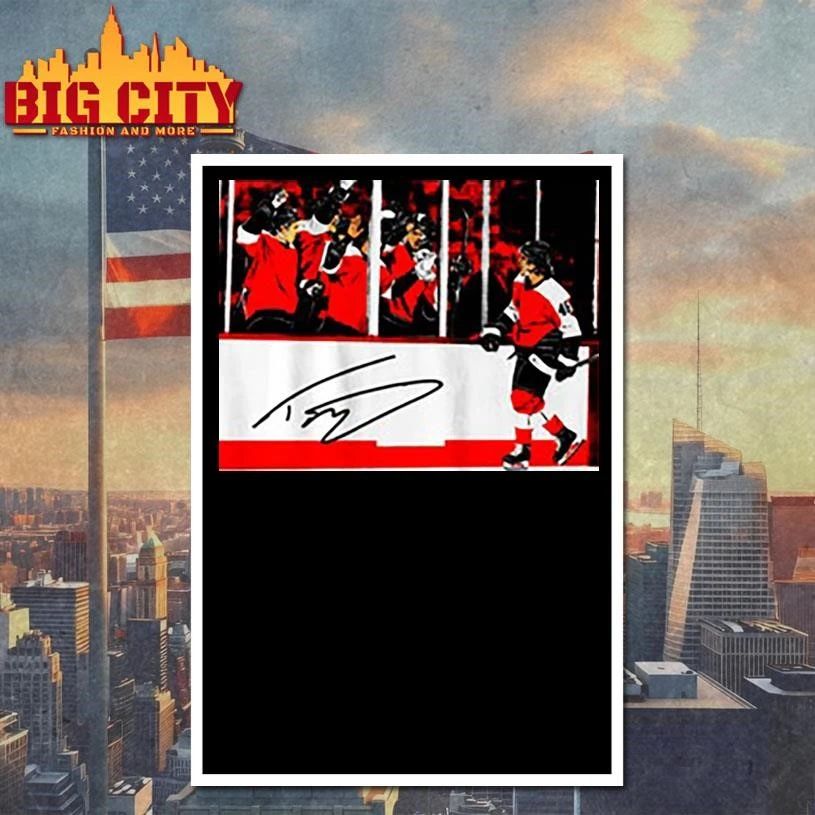 Flyer Trevor zegras penalty box celebration signature shirt