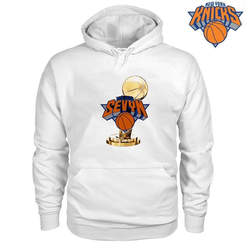 New York Knicks Sevyn Larry O Brien Trophy White Shirt