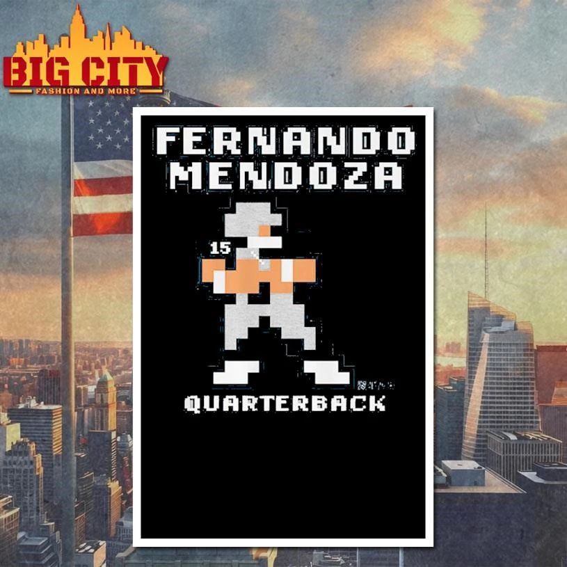 Fernando Mendoza Vegas Retro Baller Pixel Art Shirt