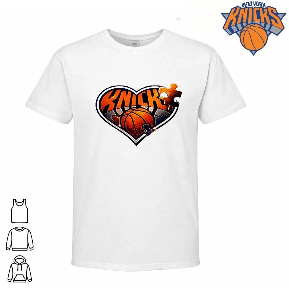 New York Knicks NBA Heart Puzzle logo T Shirt