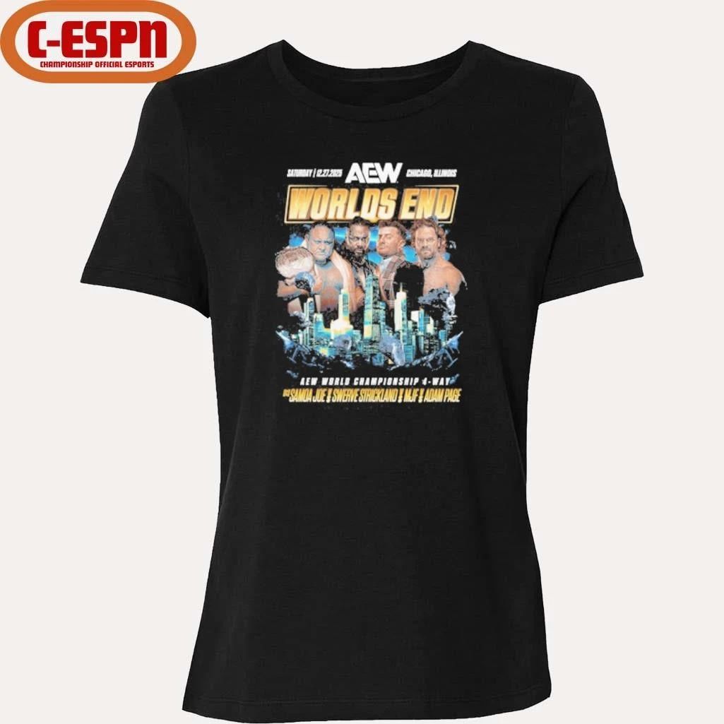 AEW Worlds End 2025 Matchup – Samoa Joe vs Hangman Adam Page vs Swerve Strickland vs MJF Shirt
