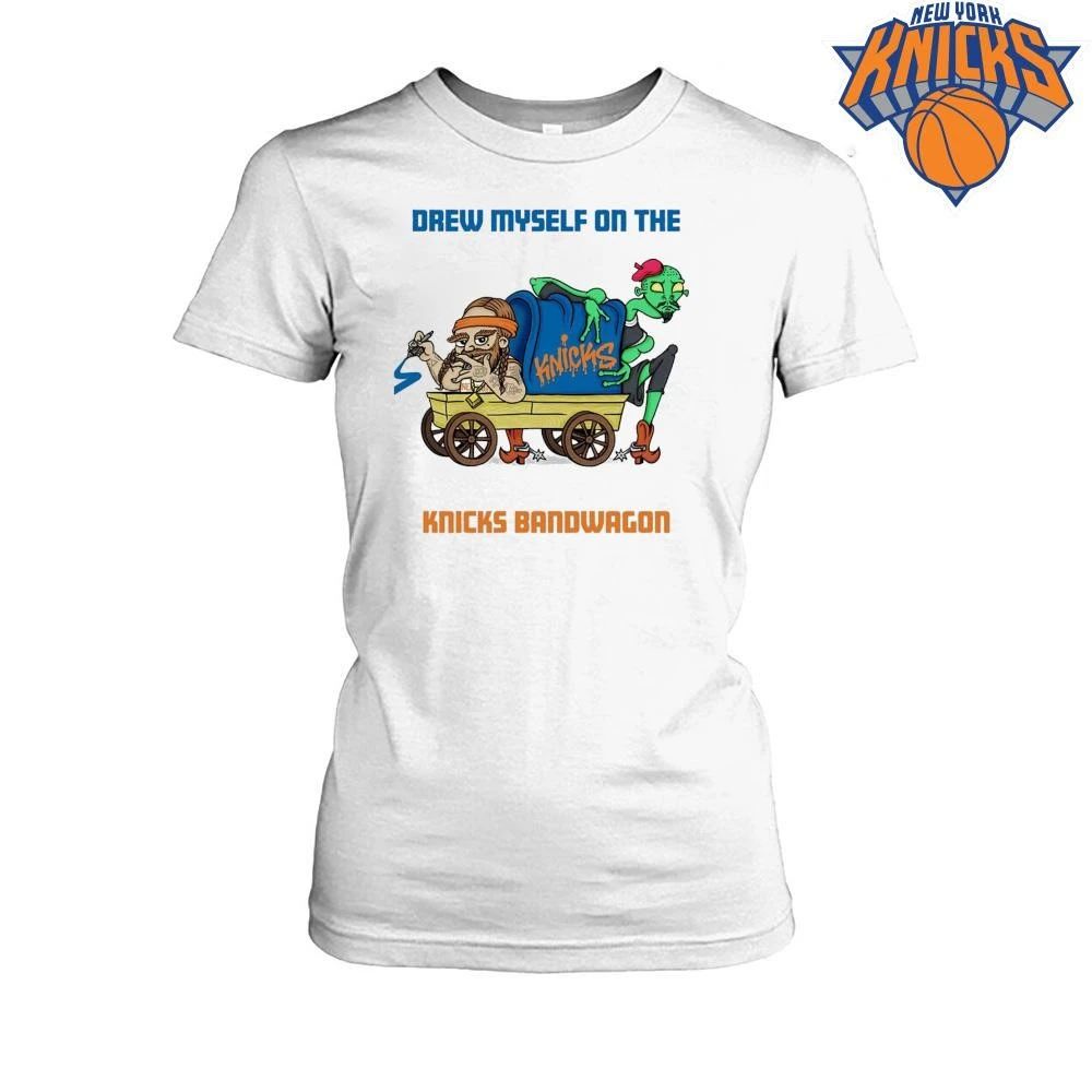 Drew Myself On The Knicks Bandwagon New York Basketball Fan Cartoon Graphic NBA Finals 2026 Shirt