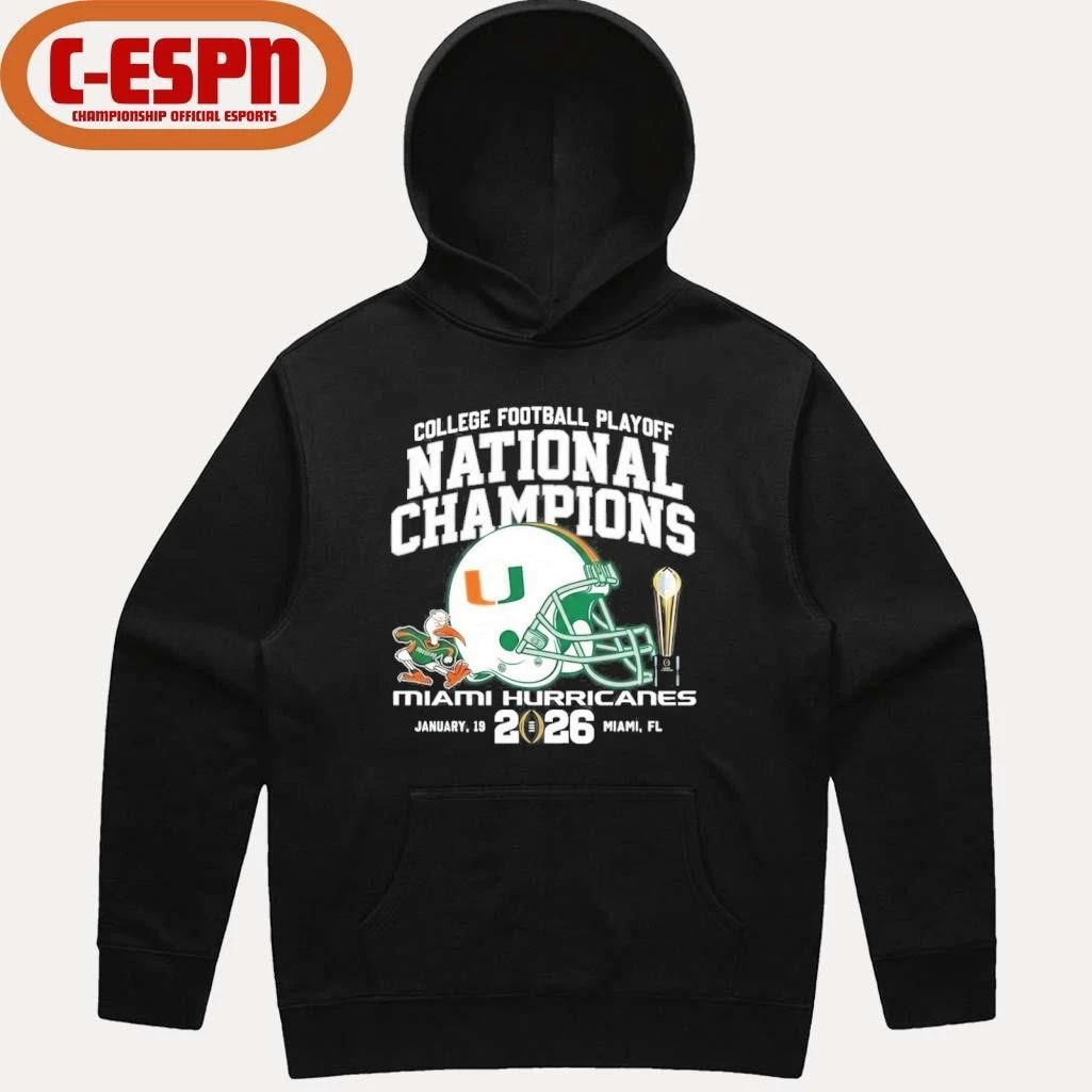 College Football Playoff National Champions Miami Hurricanes Helmet T-Shirt