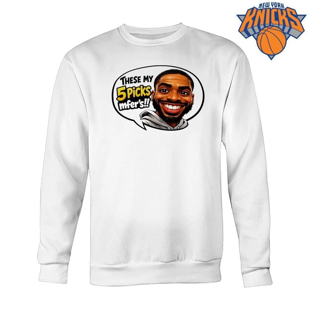 Mikal Bridges These My 5 Picks Meme Cartoon New York Knicks NBA Finals 2026 Shirt