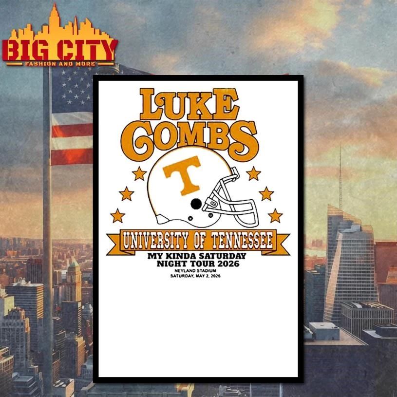 Luke Combs May 2 2026 Neyland Stadium in Knoxville, TN Helmet Shirt