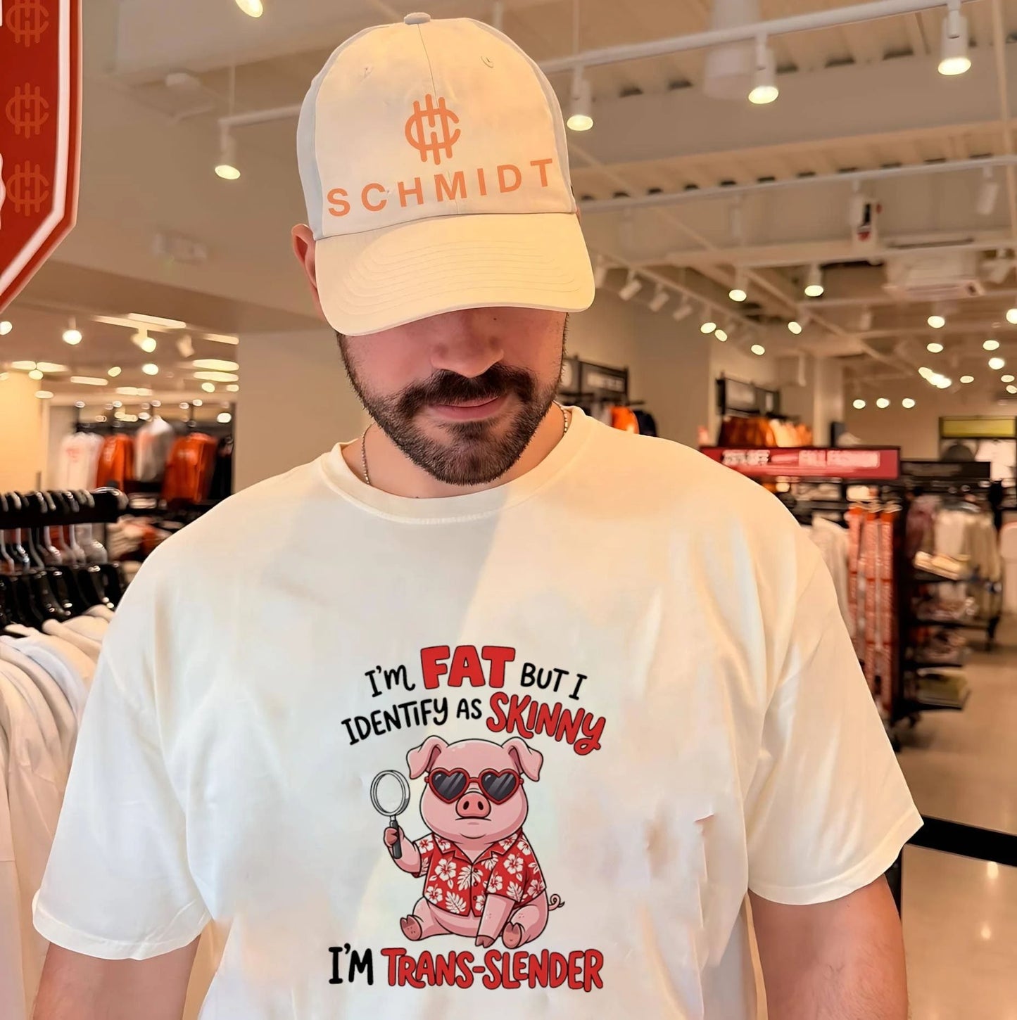 I’m fat but I identify as skinny I’m trans slender Pig cartoon shirt