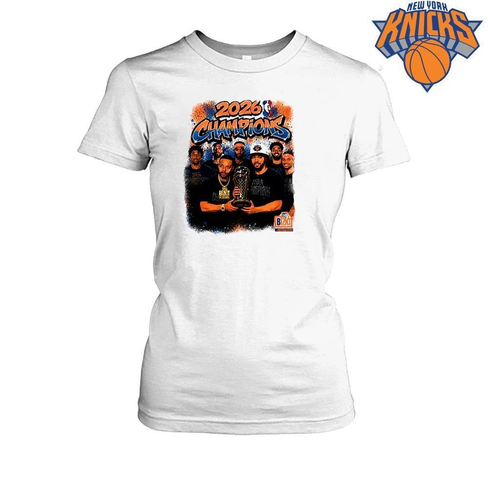 ItsBizkit New York Knicks 2026 Champions Jalen Brunson Larry O Brien Trophy Shirt