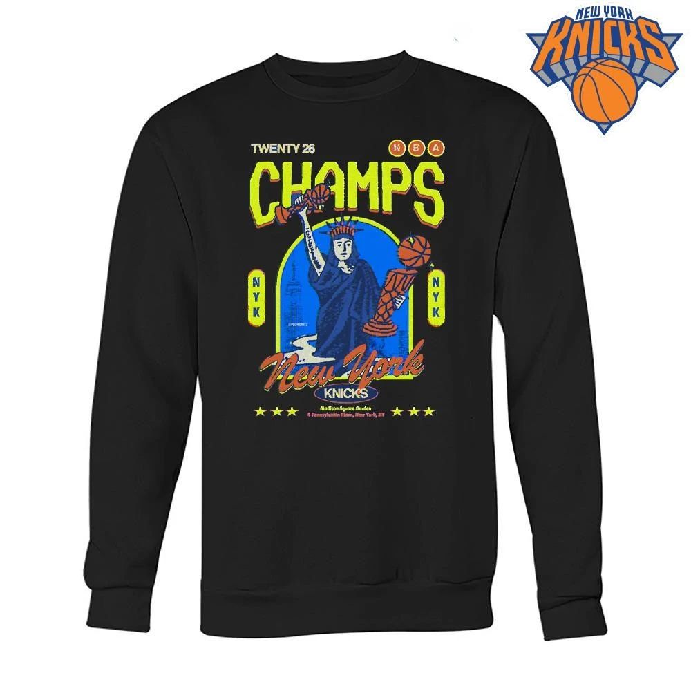 New York Knicks Champions NBA 2026 Vintage Plongkitz Lady Liberty Madison Square Garden Shirt
