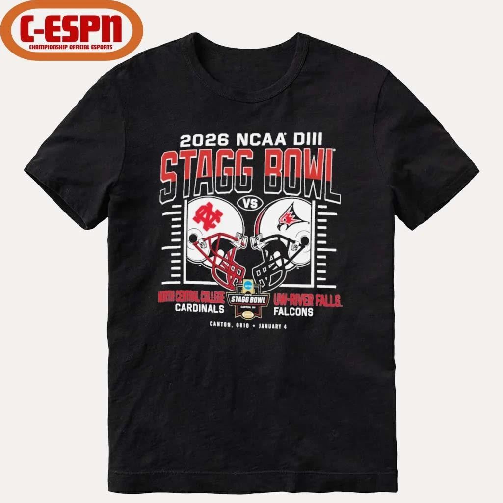 North Central Vs UW-River Falls 2025 NCAA DIII Stagg Bowl Duel Helmet Shirt