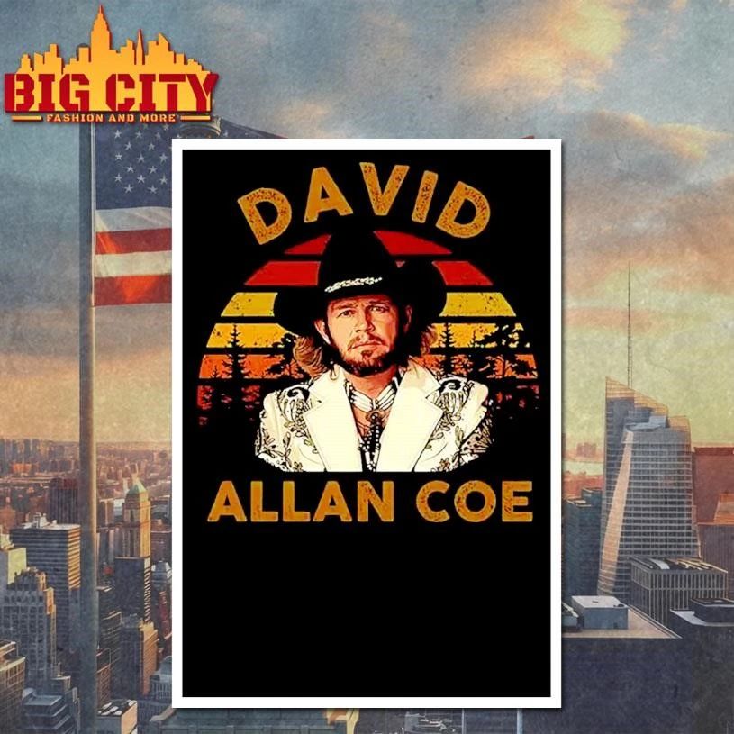 Original David Allan Coe Vintage Sunset Country Music Shirt
