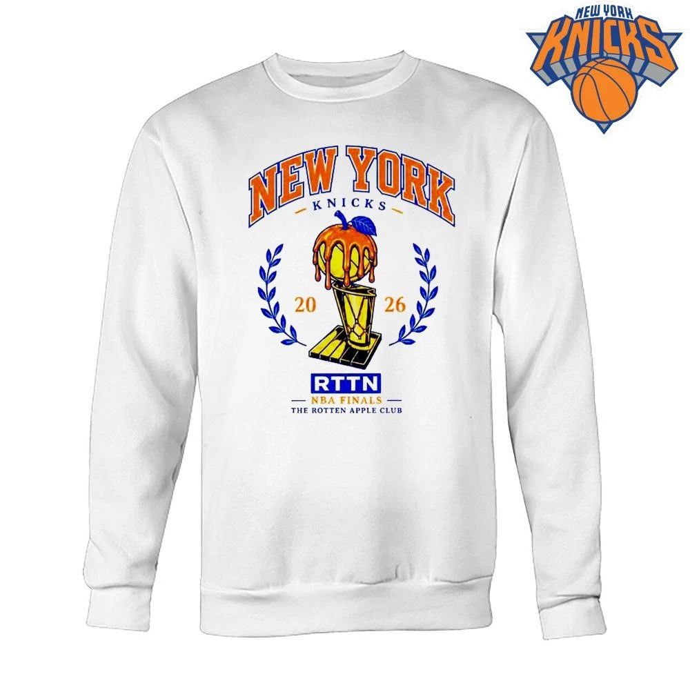 New York Knicks RTTN The Rotten Apple Club Larry O Brien Trophy Cream Graphic NBA Finals 2026 Shirt