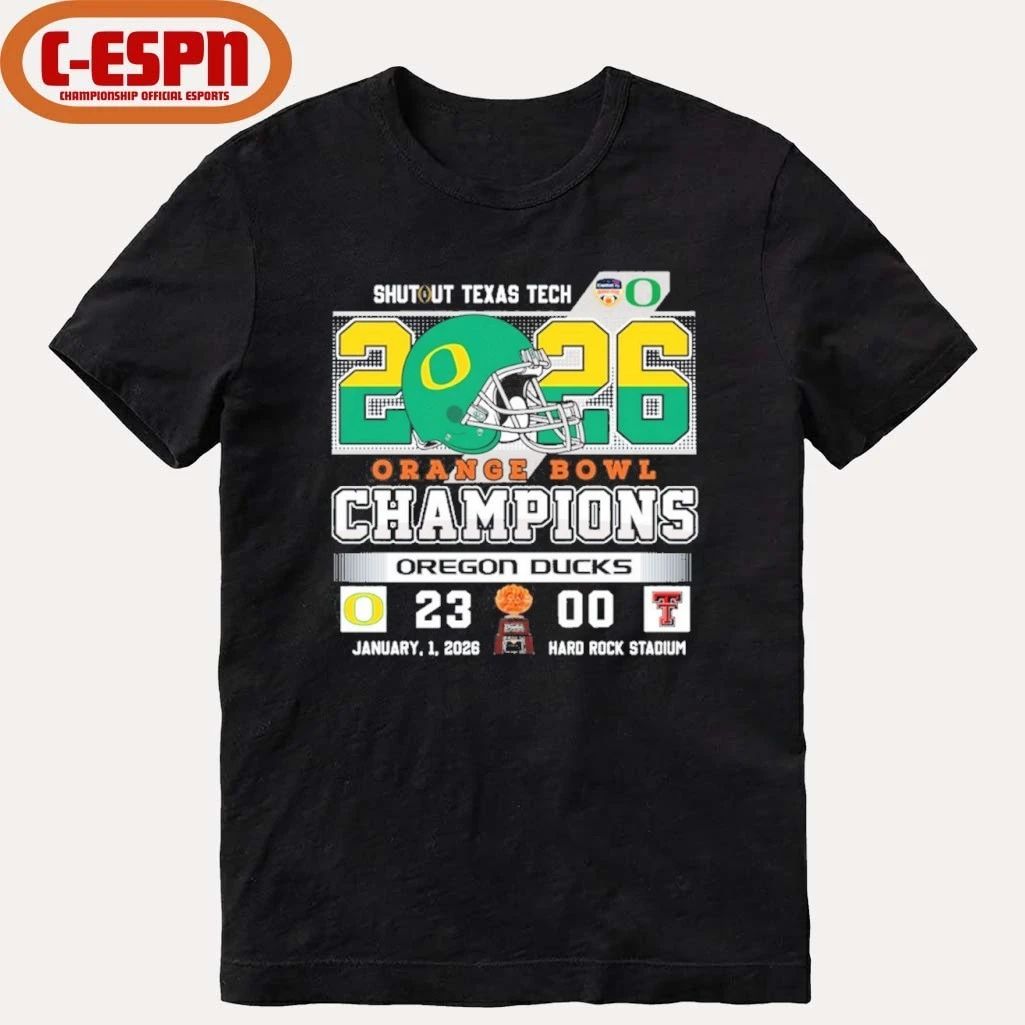 Shutout Texas Tech Oregon Ducks Orange Bowl Champions Shirt