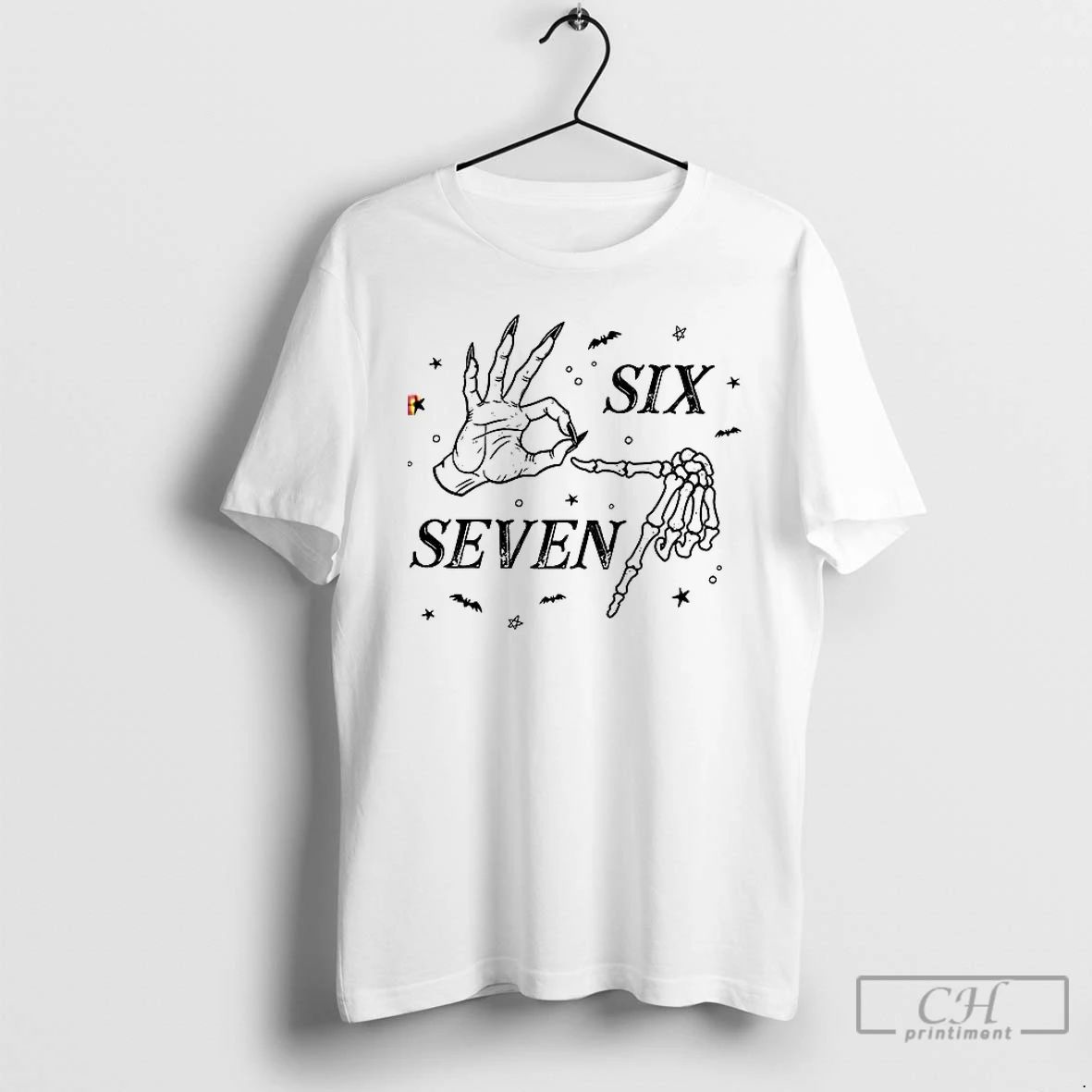 Premium Halloween Six Seven Skeleton Hand T Shirts