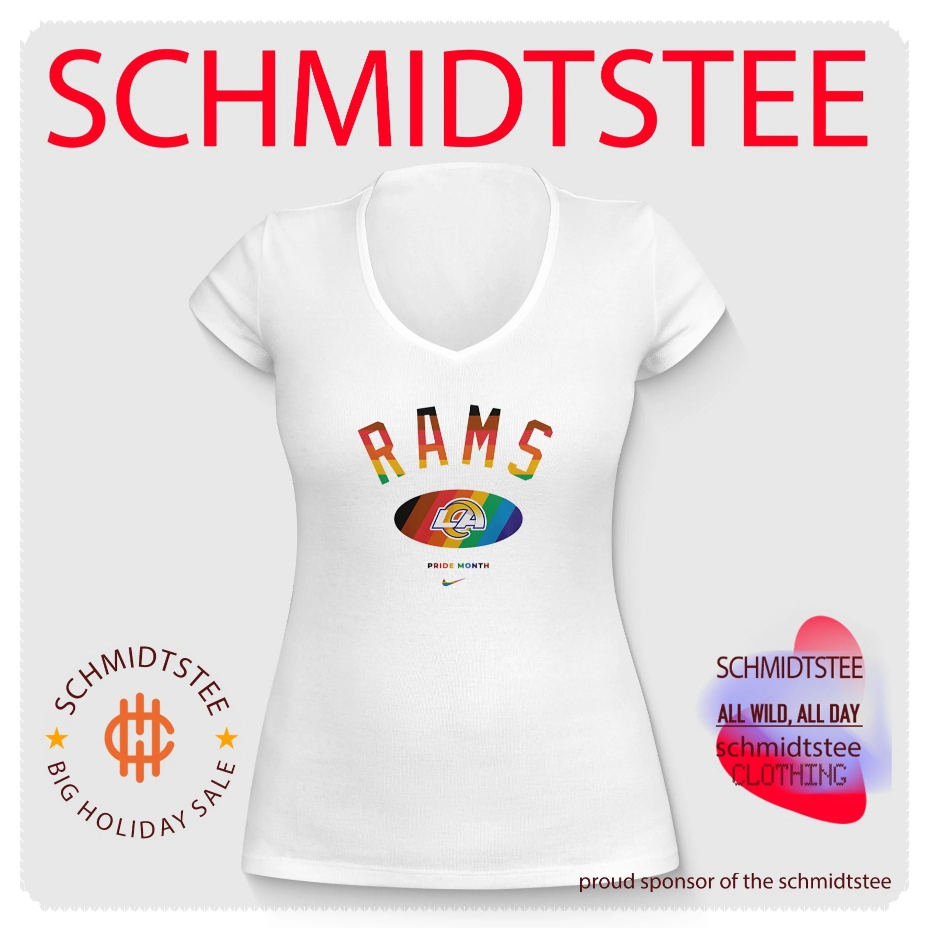Los Angeles Rams Pride Month Rainbow logo shirt