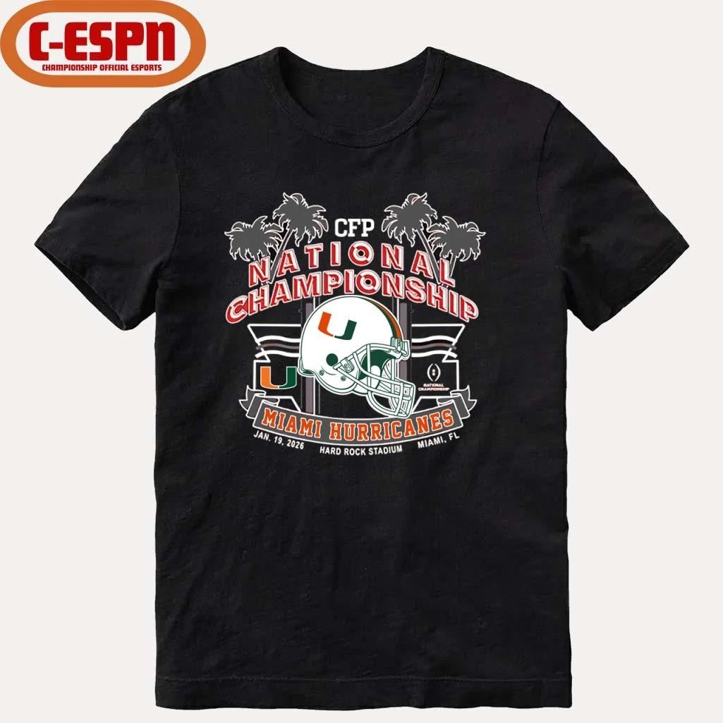 2026 CFP National Championship Miami Hurricanes Helmet T-Shirt