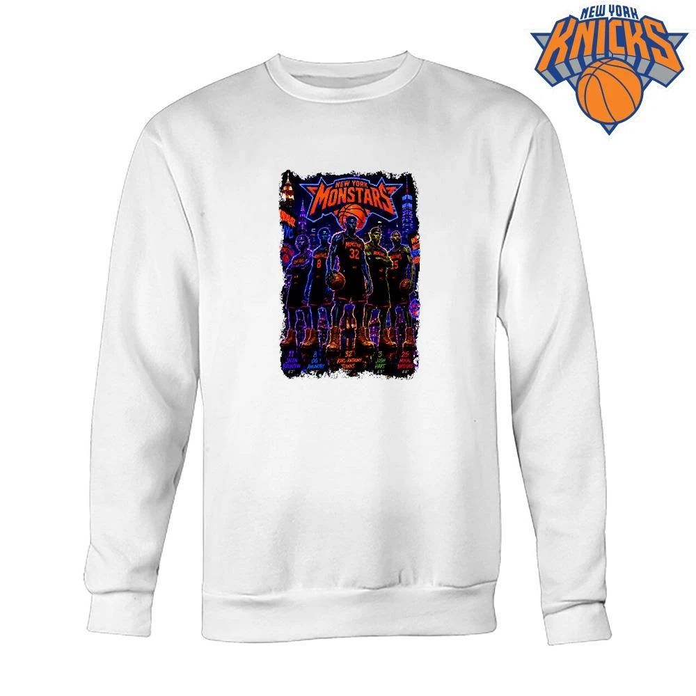 New York Knicks Monstars Jalen Brunson OG Anunoby Karl Anthony Towns Josh Hart Mikal Bridges Timberlands White T Shirt