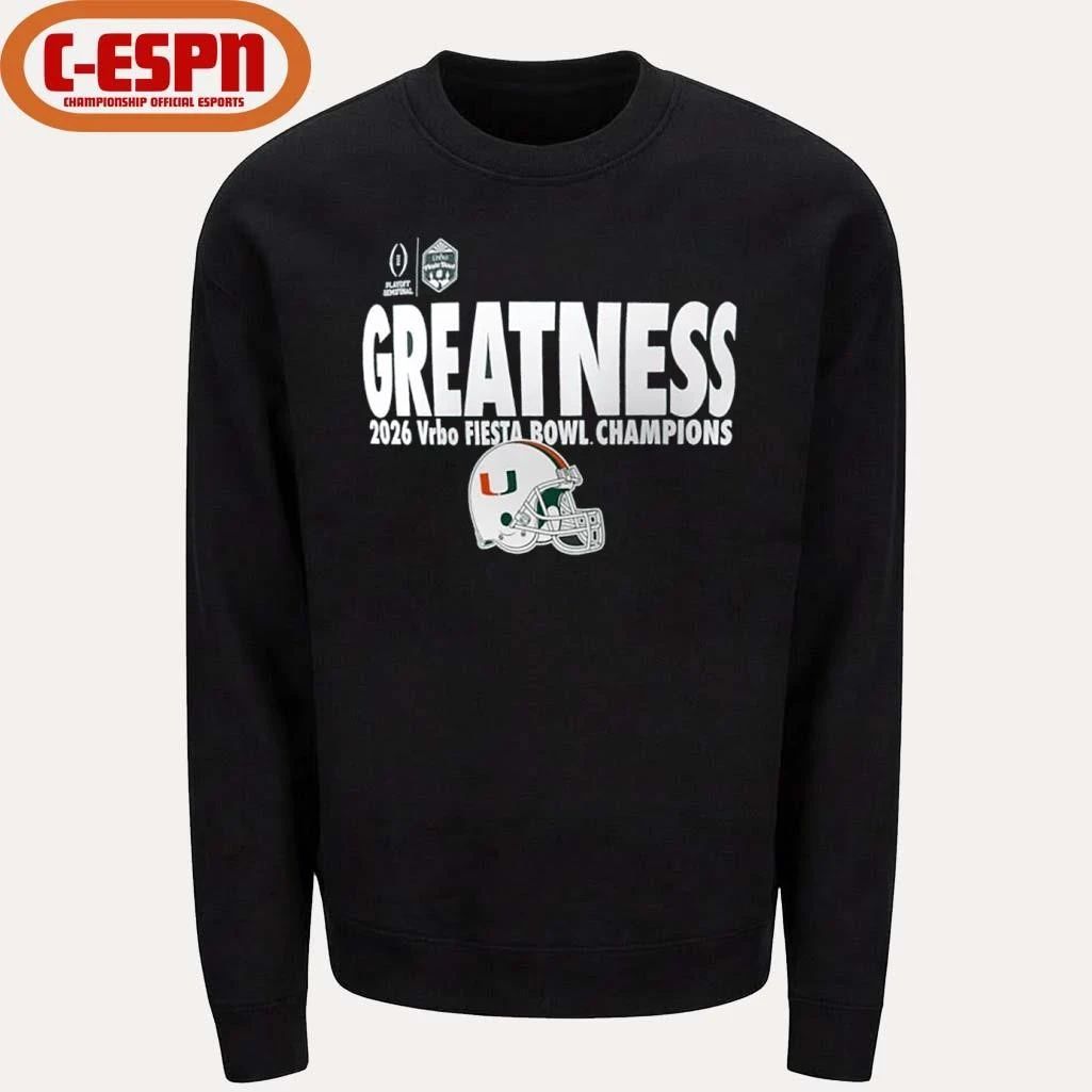 Miami Hurricanes Greatness Fiesta Bowl Champions T-Shirt