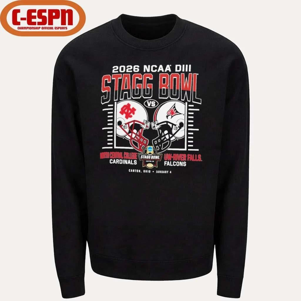 North Central Vs UW-River Falls 2025 NCAA DIII Stagg Bowl Duel Helmet Shirt