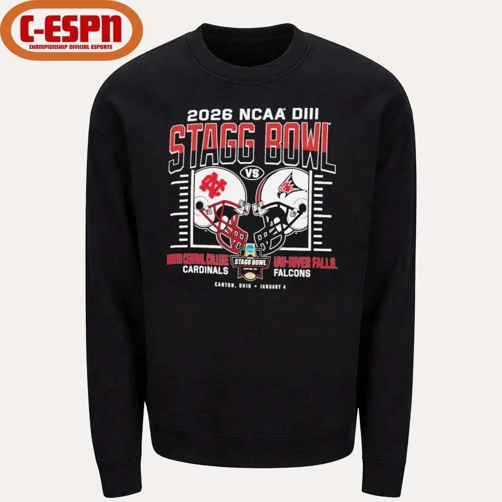 North Central Vs UW-River Falls 2025 NCAA DIII Stagg Bowl Duel Helmet Shirt