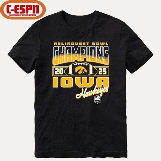 Iowa Hawkeyes 2025 Reliaquest Bowl Champions Official T-Shirt