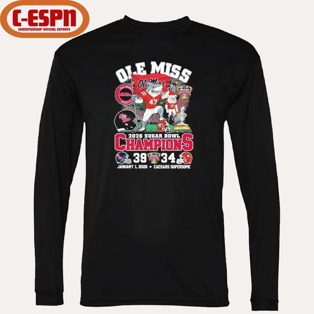 Ole Miss Rebels Mascot Allstate Sugar Bowl Champions Score Shirt