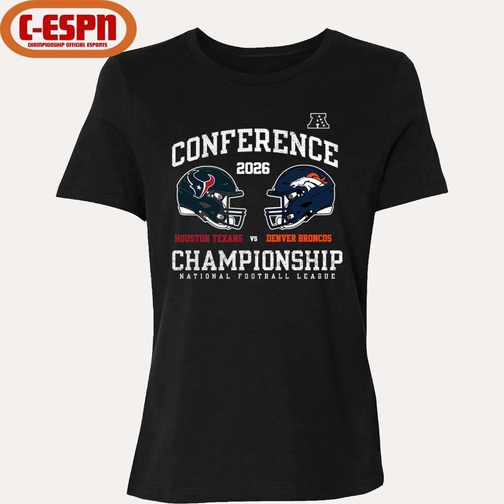 Houston Texans Vs Denver Broncos 2025-26 AFC Conference Championship Matchup T-Shirt