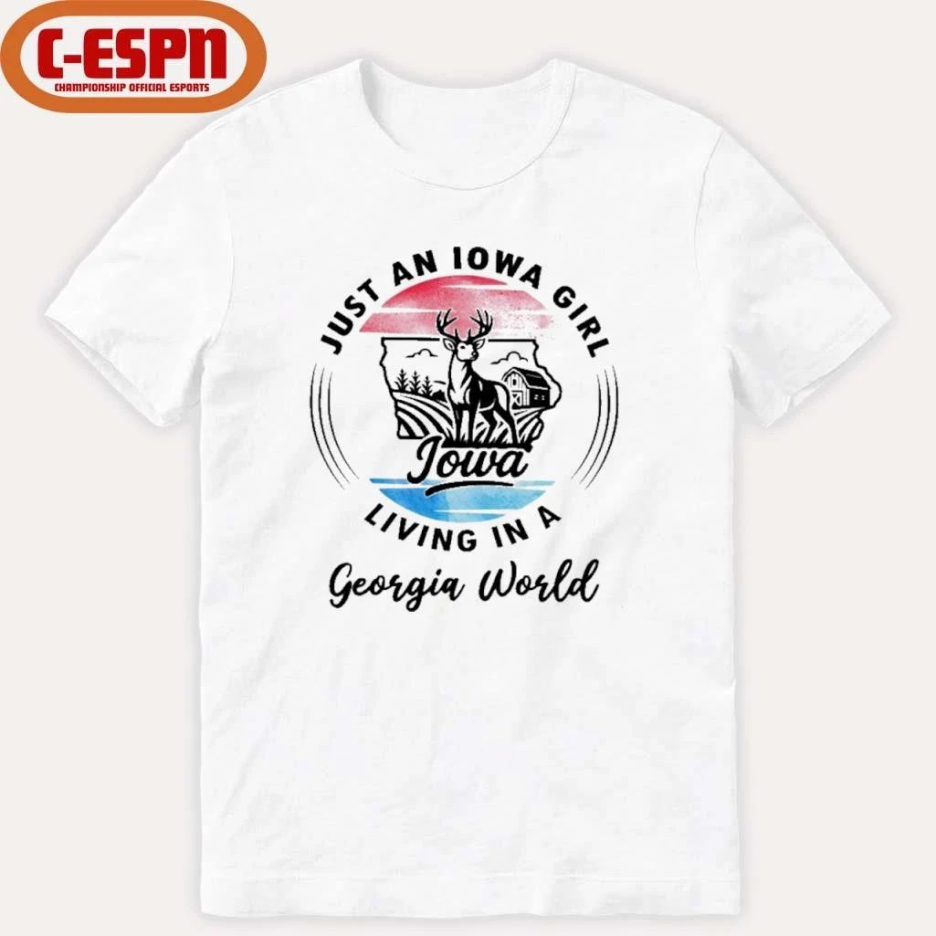 Reindeer Just An Iowa Girl Living In A Georgia World Shirt