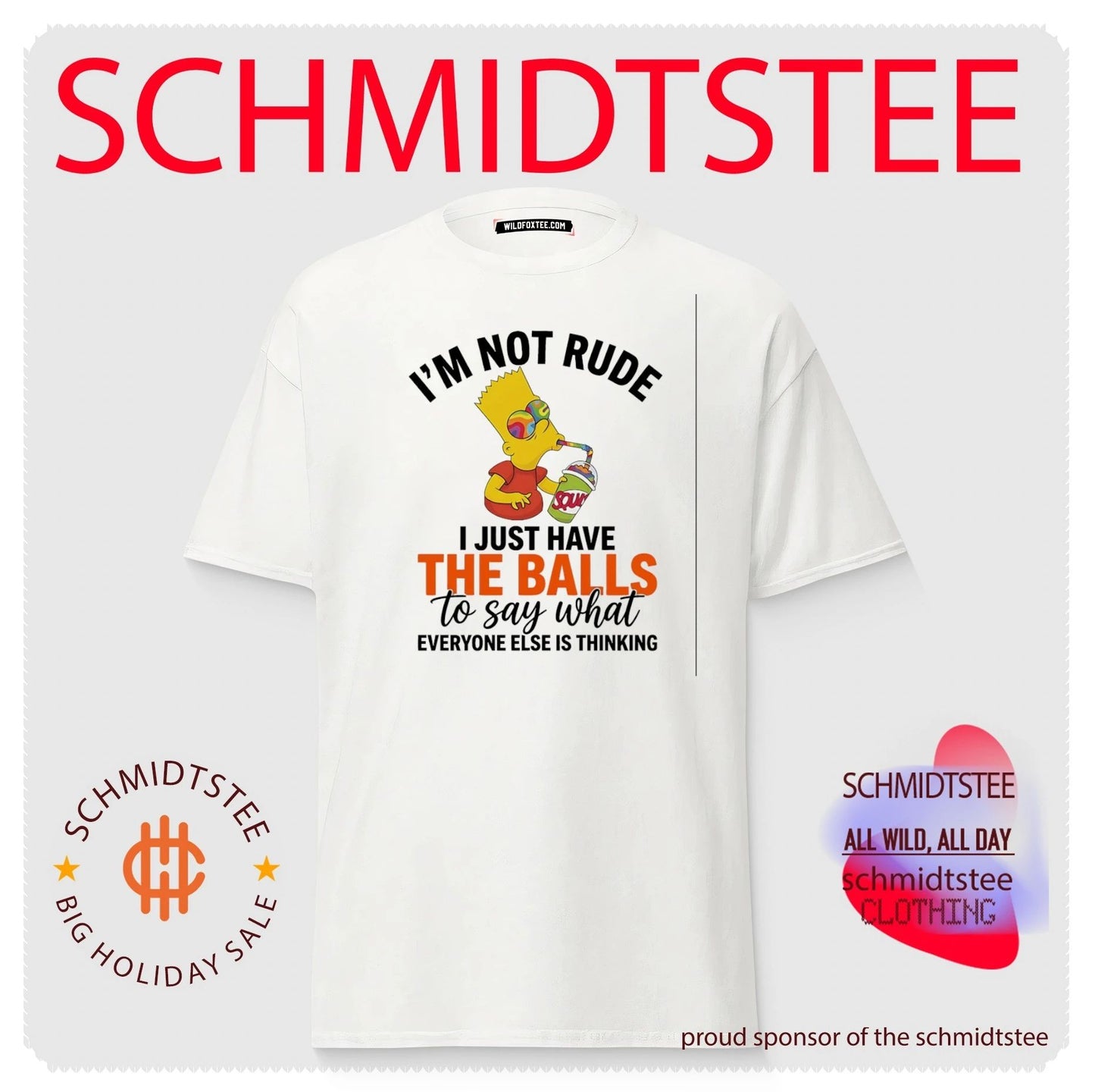 I’m not rude I just have the balls to say what everyone else is thinking Bart Simpson shirt