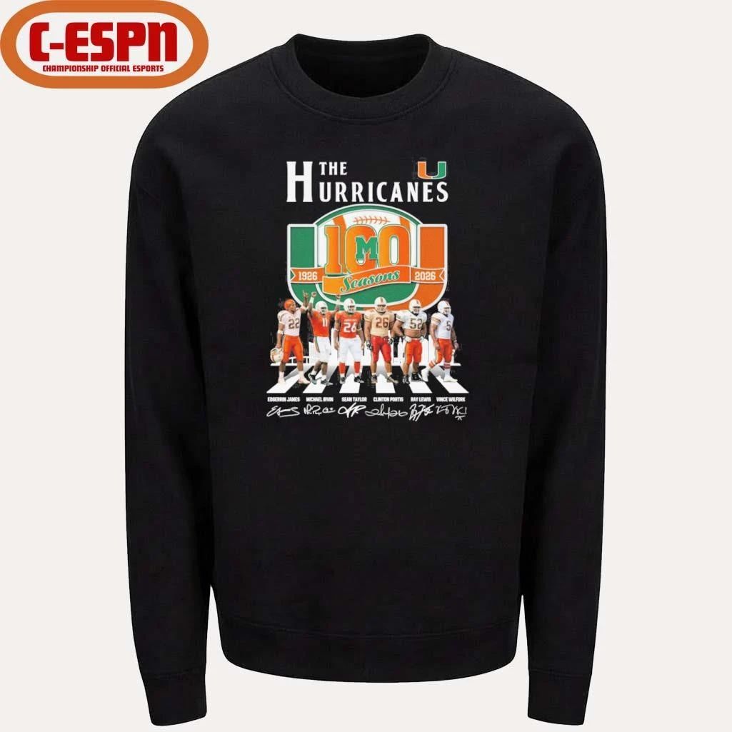 The Miami Hurricanes Abbey Road 100 Seasons 1926-2026 Shirt