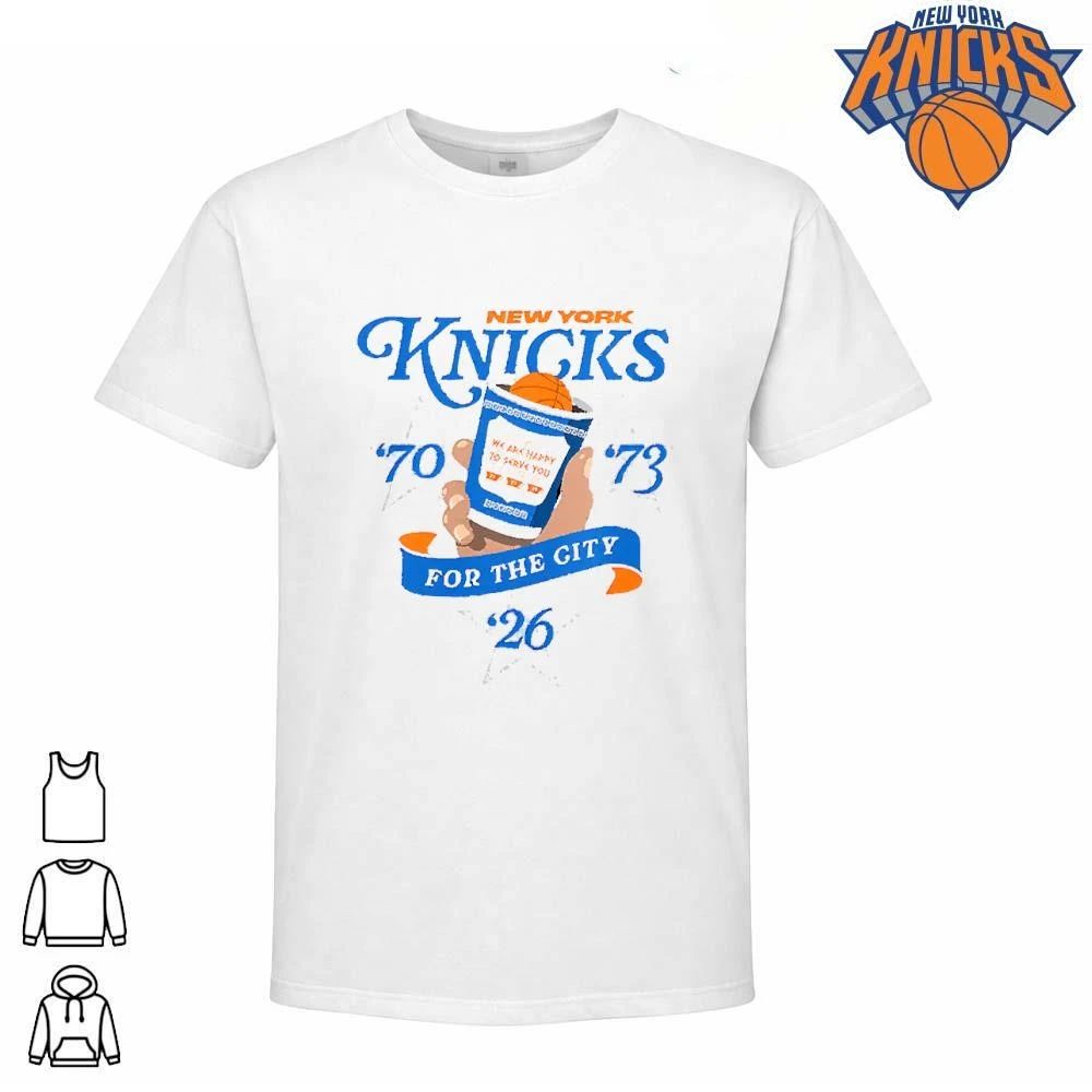 New York Knicks Champions NBA 2026 For The City NY Coffee Cup Graphic Tee Shirt