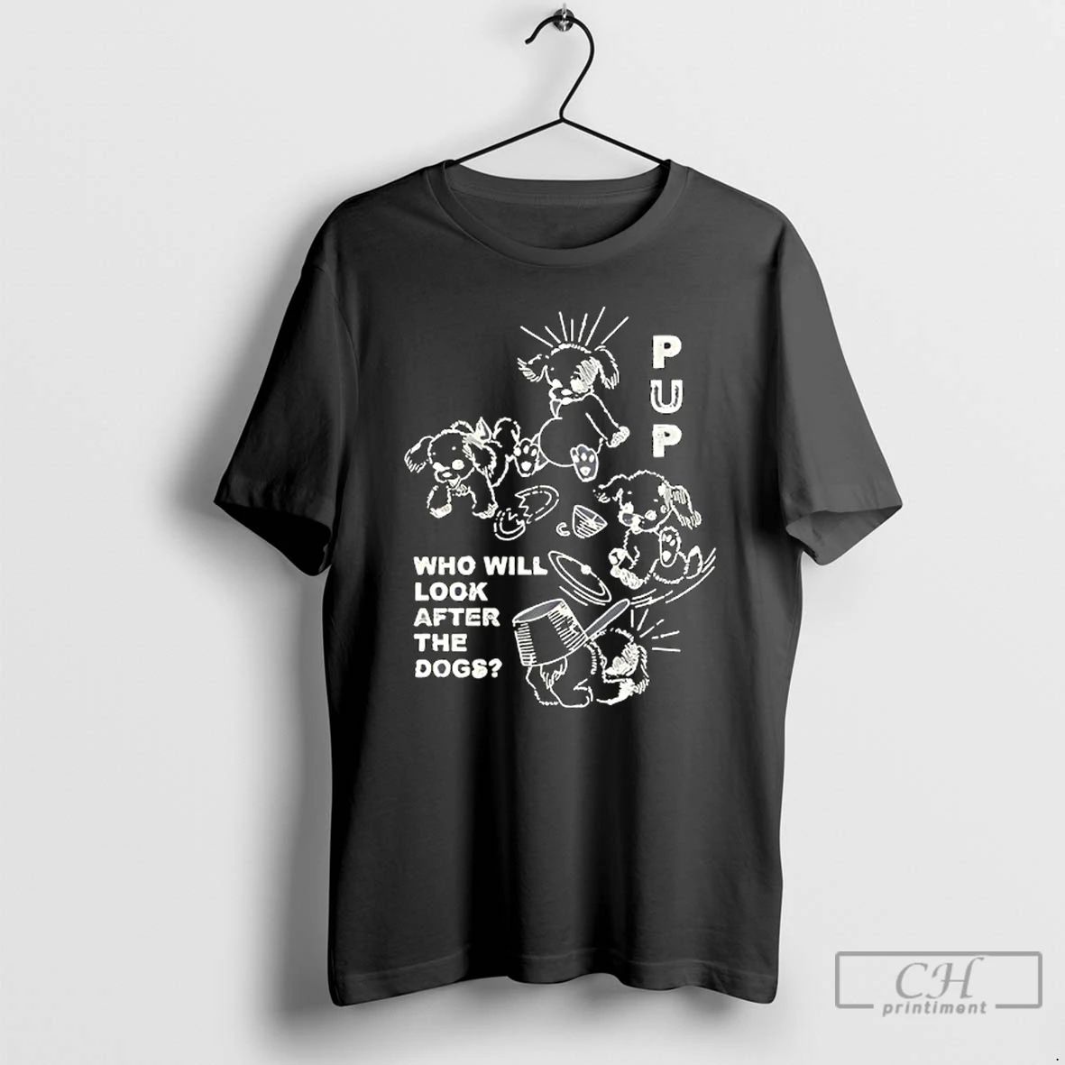 Premium Pup The Band Furbaby Frolic Who Will Look After The Dogs T Shirts