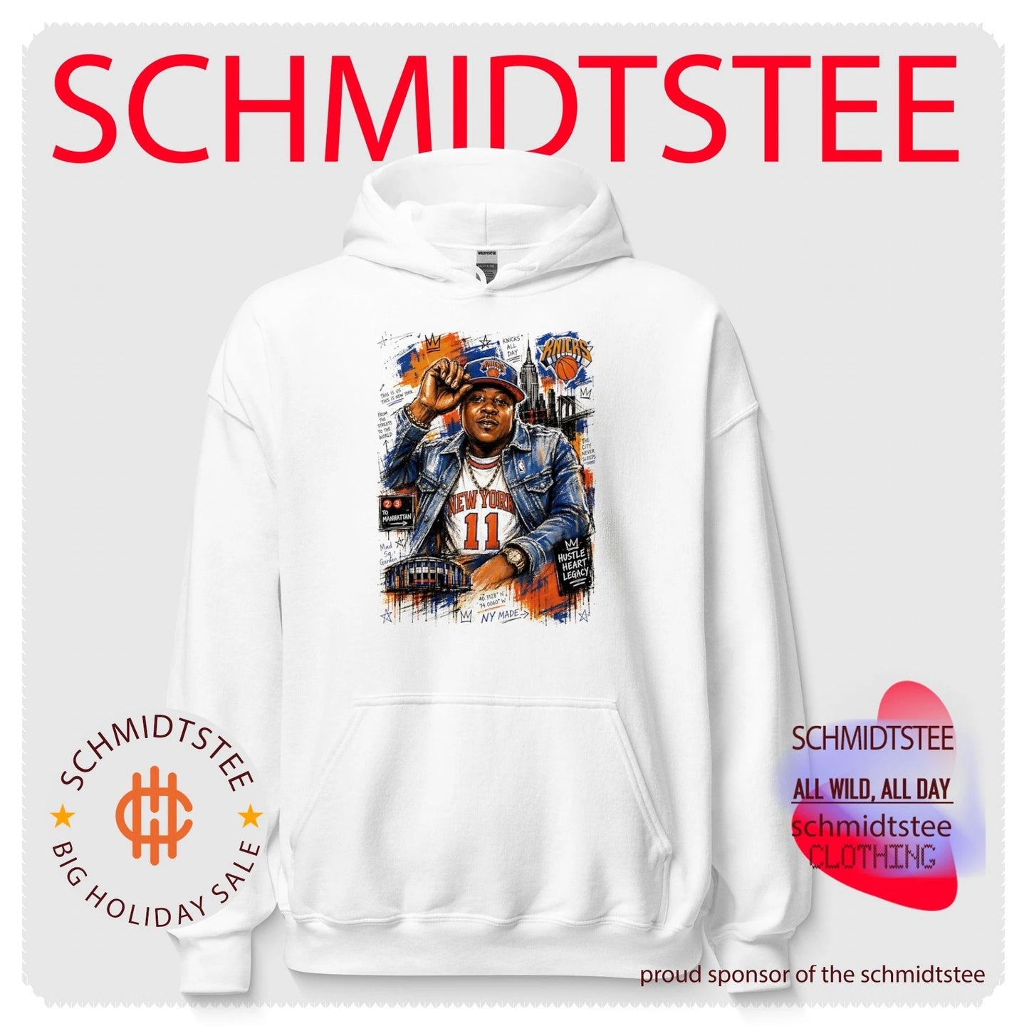 New York Knicks hustle heart legacy graffiti style illustration shirt