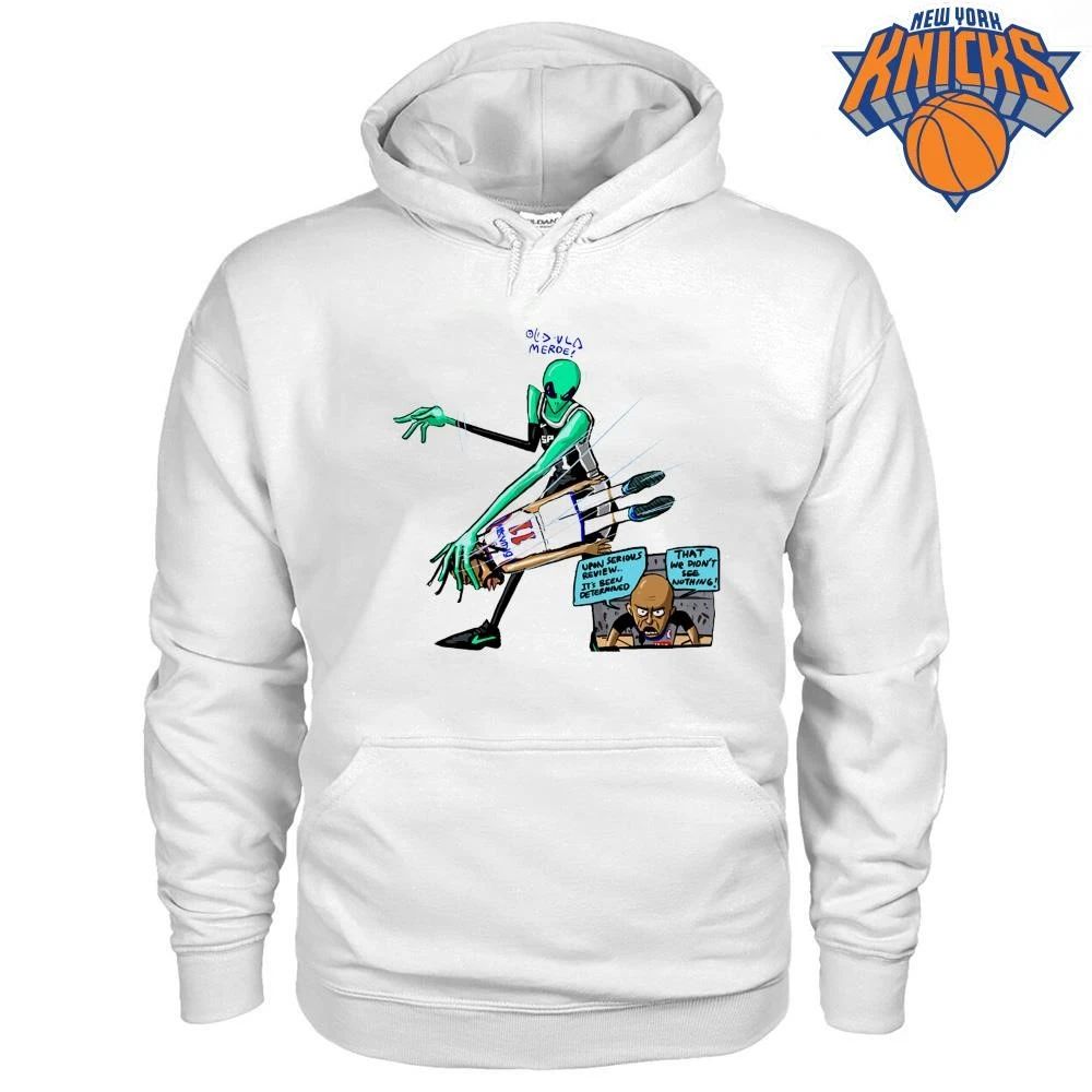 San Antonio Spurs Victor Wembanyama Alien vs New York Knicks Jalen Brunson Merde Comic NBA Finals 2026 Shirt