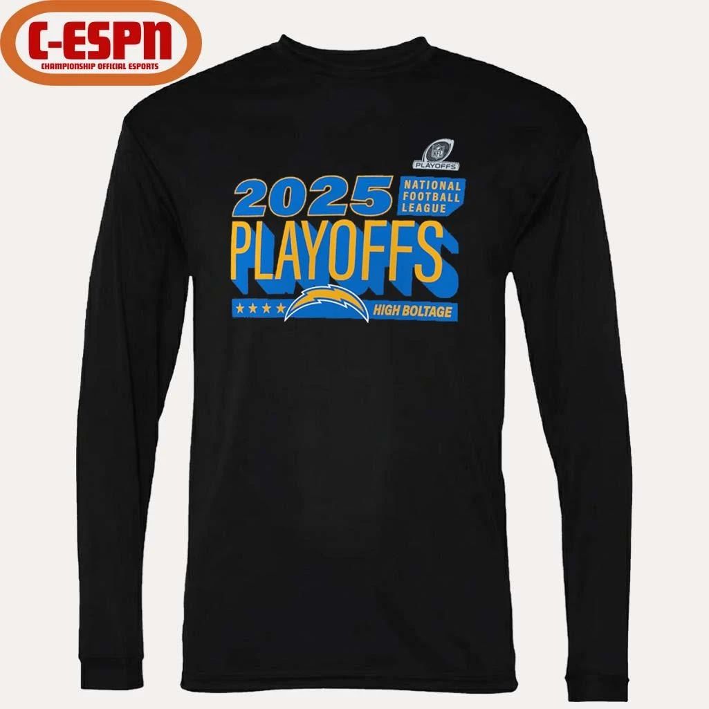 Los Angeles Chargers High Boltage 2025 NFL Playoffs Ready T-Shirt