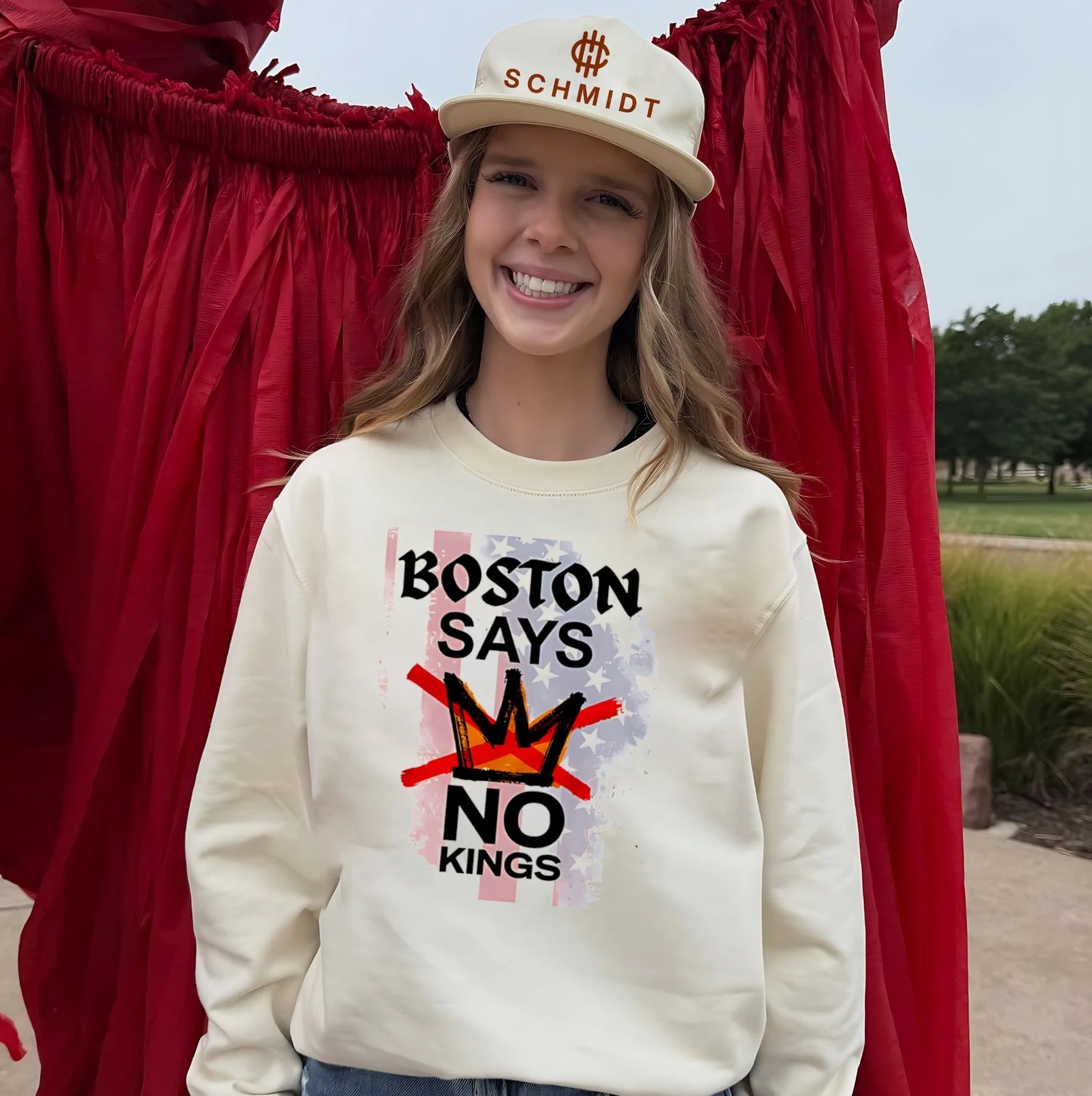 Boston says no kings with crown graphic shirt