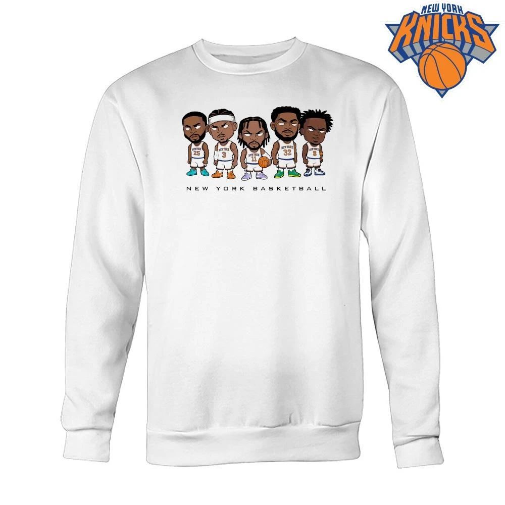 New York Knicks Starting Five Chibi Cartoon Characters Vintage Basketball Graphic NBA Finals 2026 Shirt