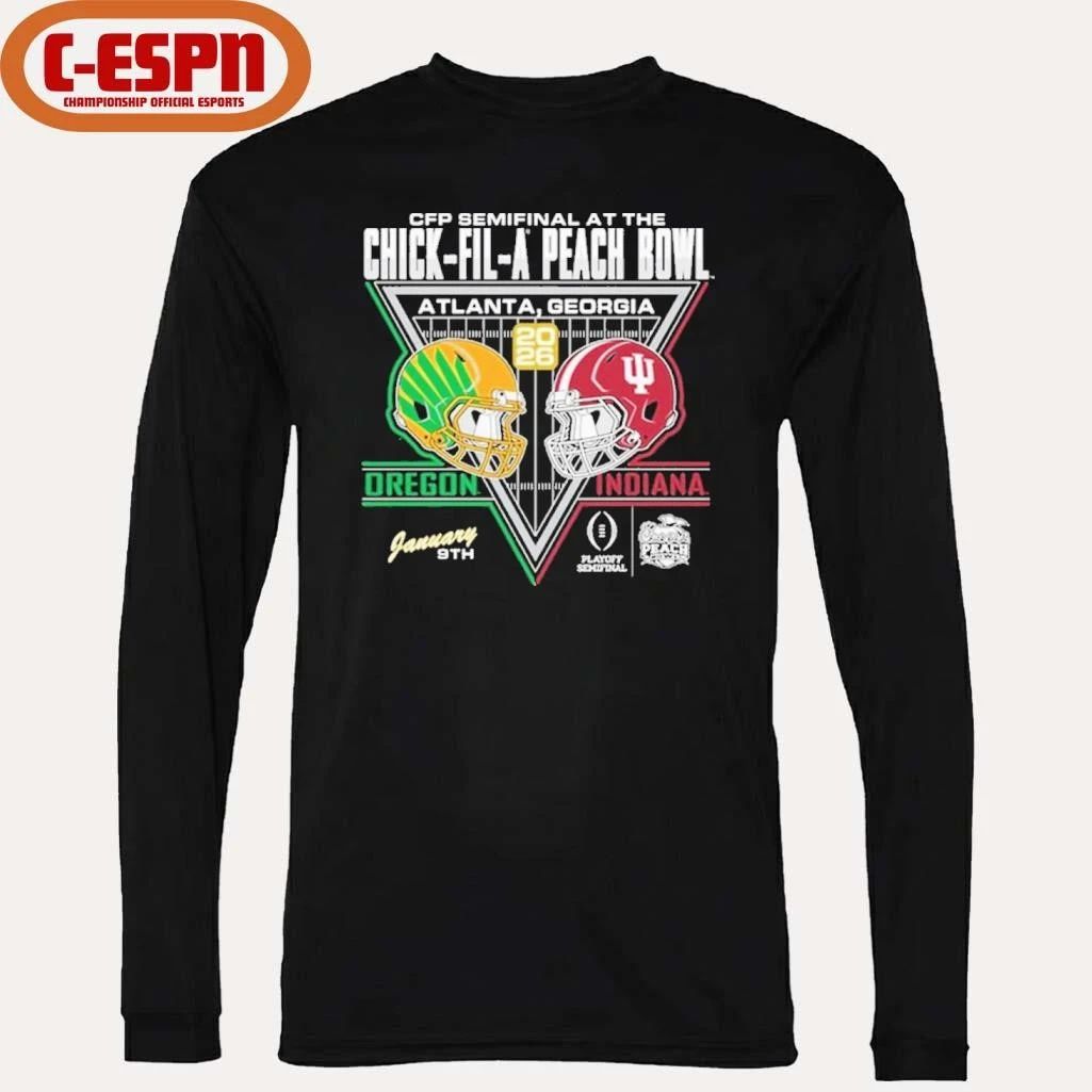 Indiana Hoosiers 2026 Peach Bowl vs. Oregon Ducks Duel Helmet shirt