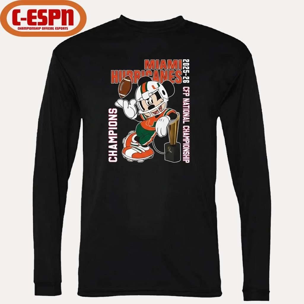 Mickey Mouse X Miami Hurricanes CFP National Champions Shirt
