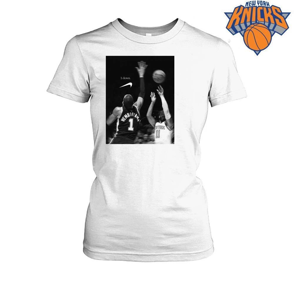 Victor Wembanyama 1 Down Nike Basketball Jalen Brunson NBA Finals 2026 Shirt