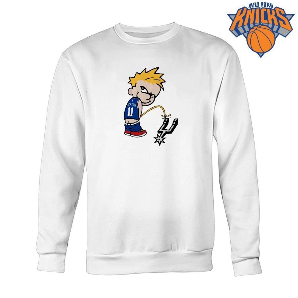 New York Knicks Champions NBA 2026 Calvin Peeing On San Antonio Spurs Logo Basketball Shirt