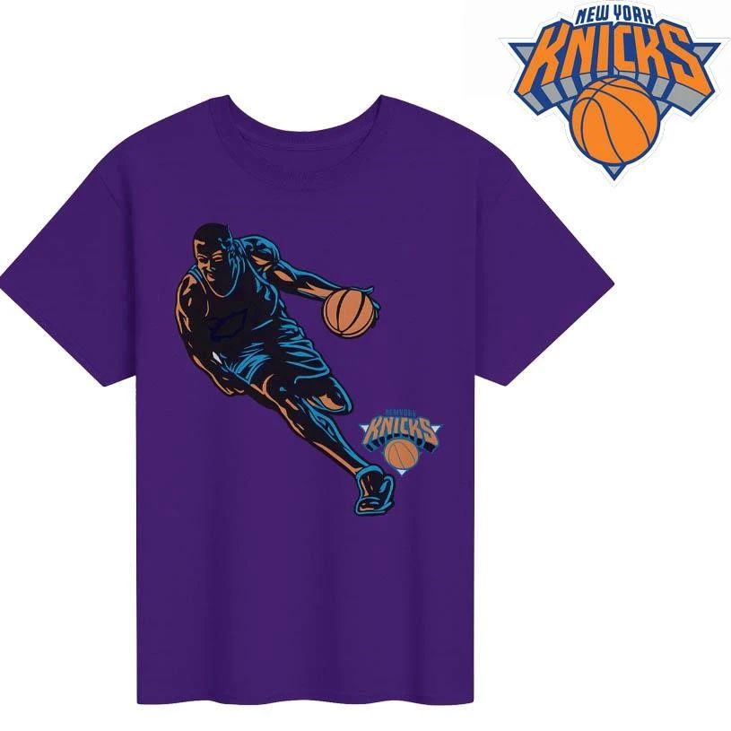 New York Knicks Dribbling Basketball Player Graphic Silhouette NBA Finals 2026 Shirt