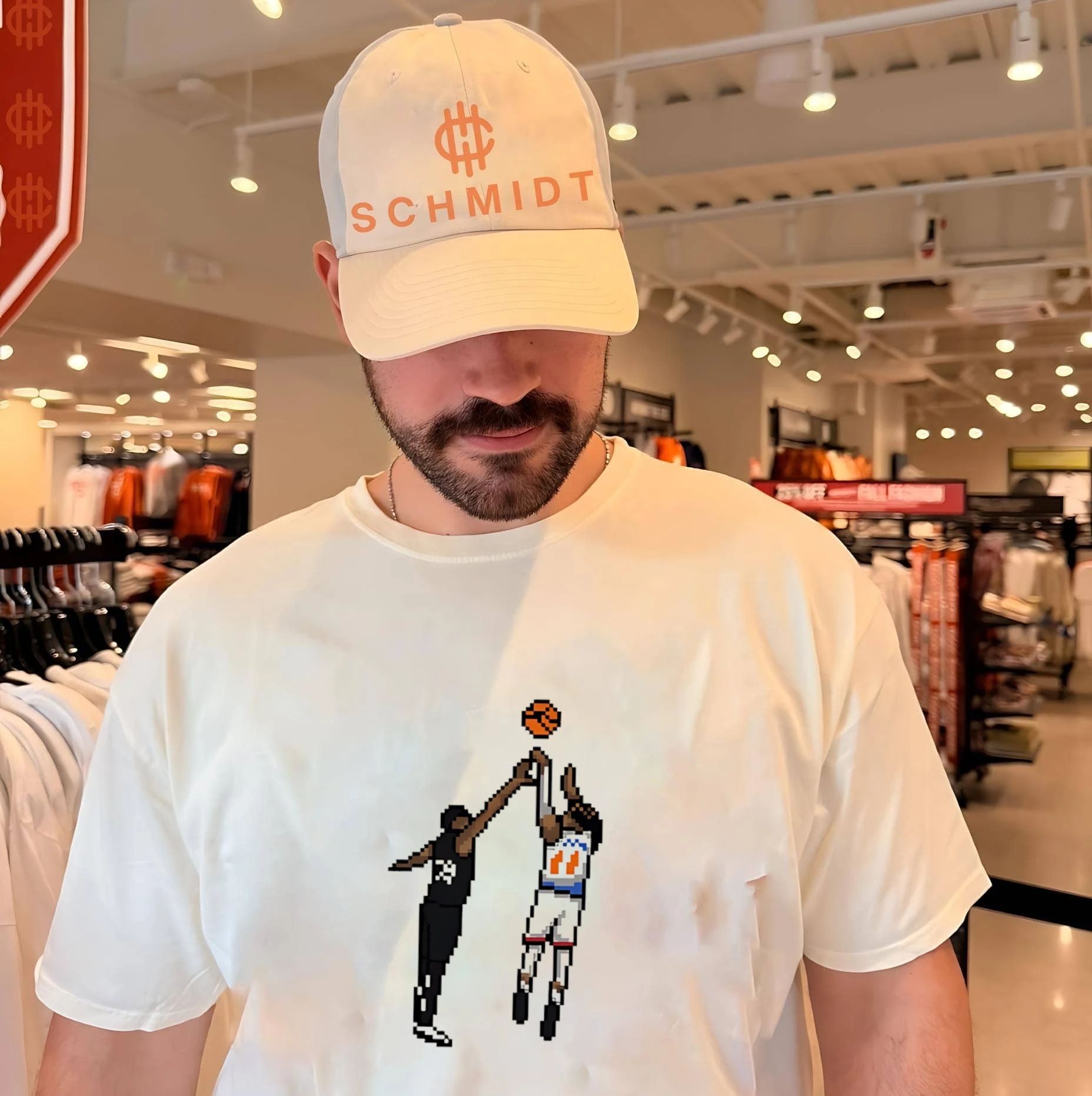 New York Knicks Jalen Brunson vs San Antonio Spurs player 8-bit graphic shirt