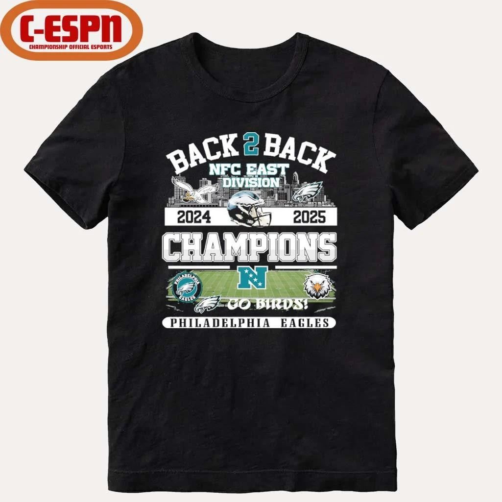 Back To Back 2024-2026 Philadelphia Eagles NFC East Division Champions go Birds Shirt