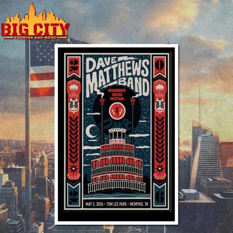 Premium May 3 2026 DAVE MATTHEWS BAND Memphis Poster Shirt