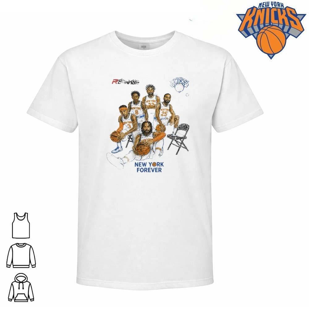 New York Knicks New York Forever Jalen Brunson Josh Hart Mikal Bridges OG Anunoby Mitchell Robinson Basketball Graphic Oversized NBA Finals 2026 Shirt