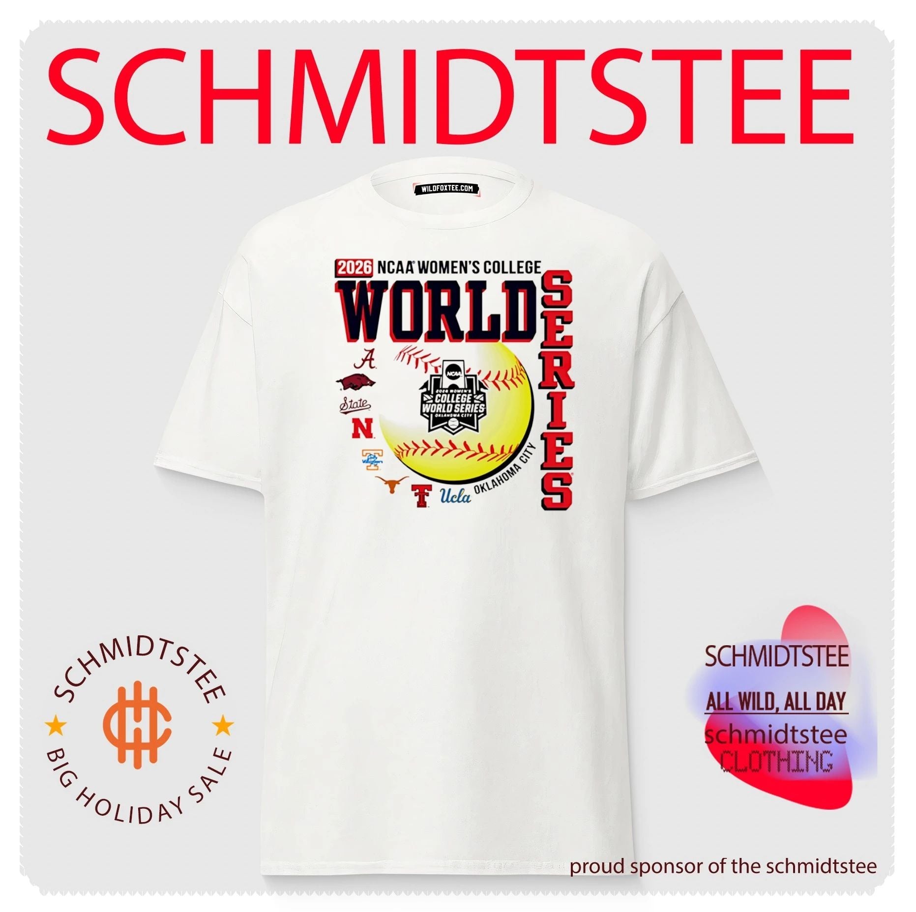 2026 Women’s College World Series 8 Team logo shirt
