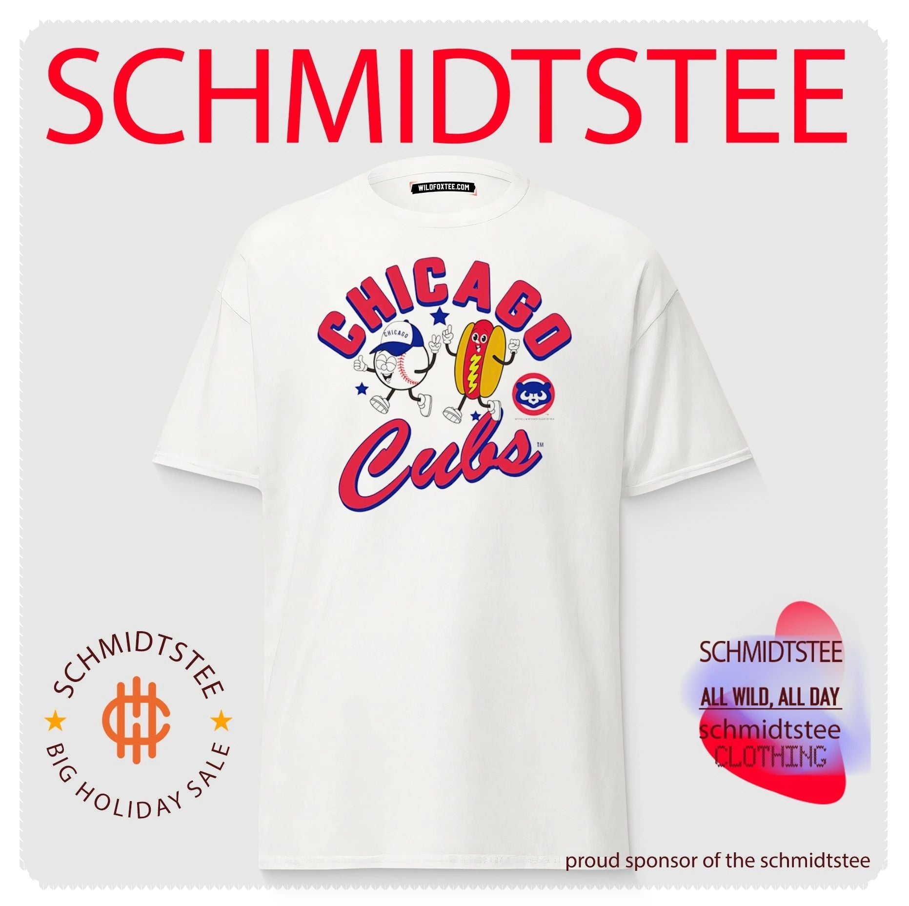 Chicago Cubs HotDog Preschool Snack cartoon shirt