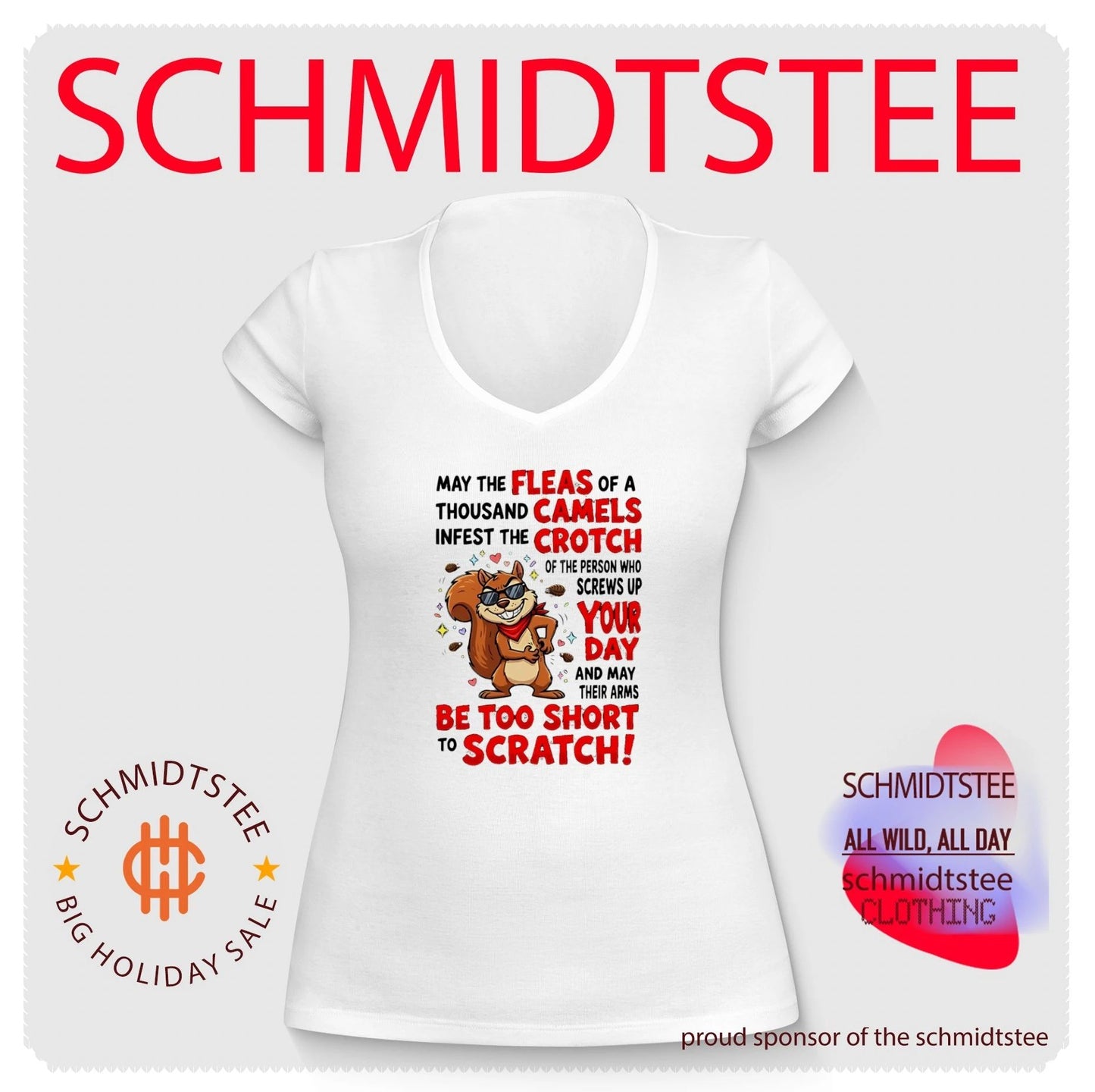 Fleas camels crotch your day be too short scratch cartoon squirrel shirt