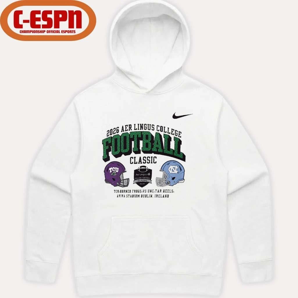 Nike TCU Horned Frogs Vs UNC Tar Heels Aer Lingus College Football Classic Matchup Shirt