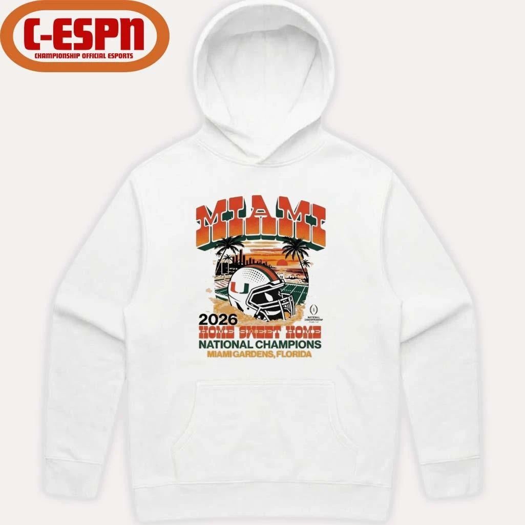 Miami Hurricanes Home Sweet Home CFP National Champions T-Shirt